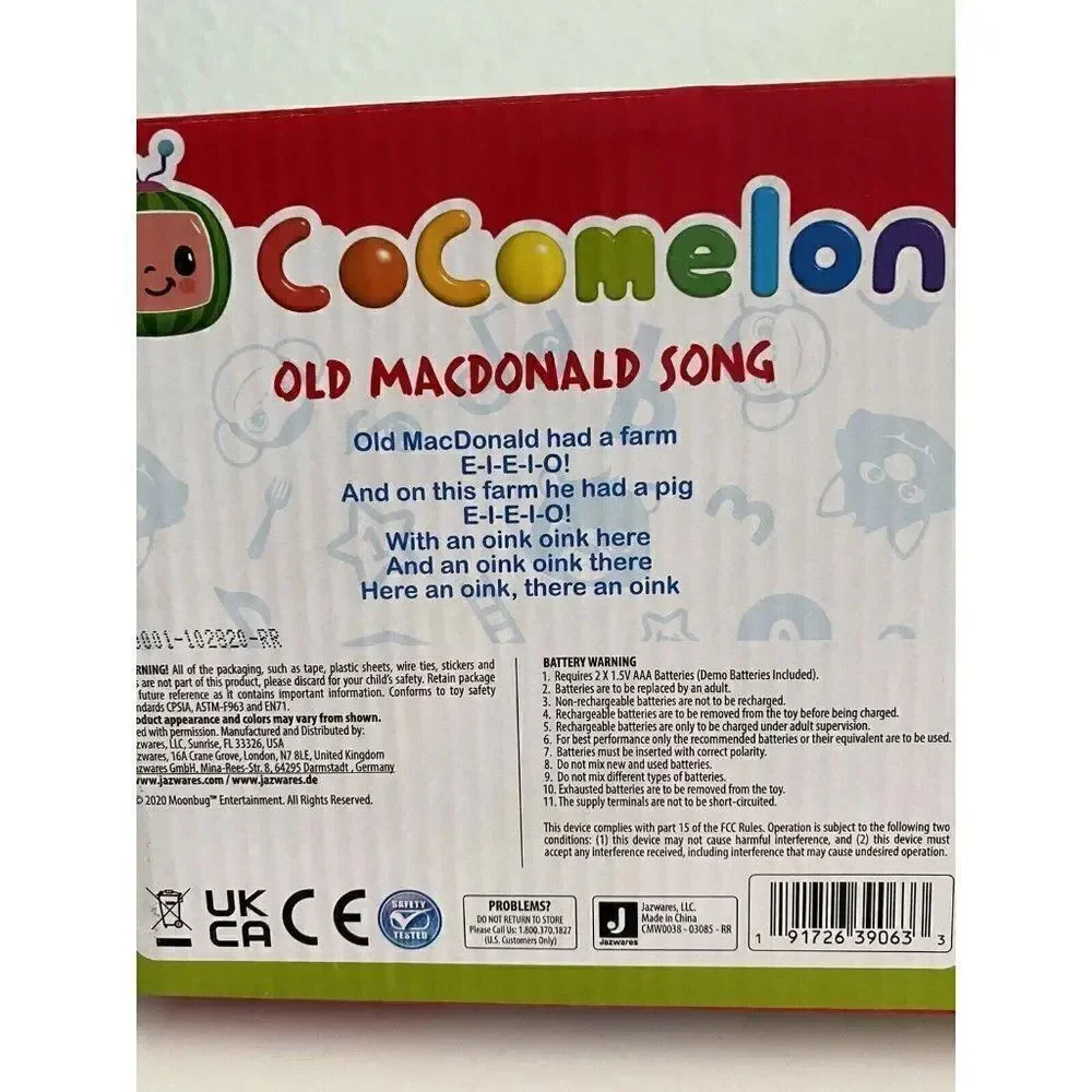 Cocomelon Musical Tractor w/ Sounds Old McDonald Had A Farm‎ Song Toy Figure New